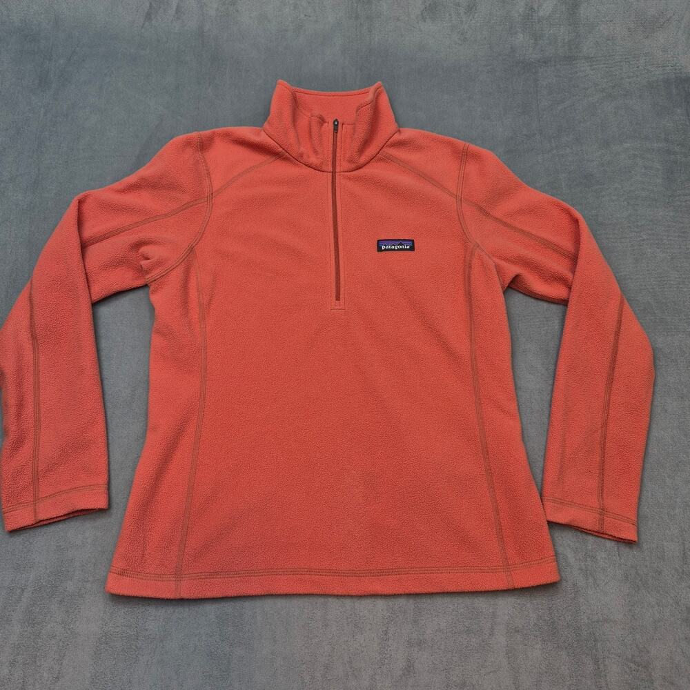 Patagonia Micro D Fleece 1/4 Zip Pullover Peach Sweater Jacket Women’s Size S